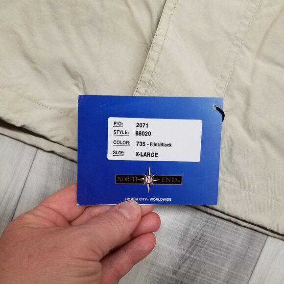 ✅North End TECHNO EZEM System Jacket Mens XL Tan Embroidered IR Logo Windbreaker - Picture 4 of 11